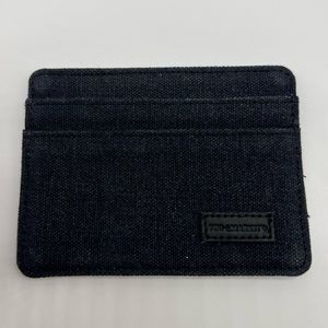 TOTHEMARKET Denim Blue Black Pinstripe Mens Card Case Wallet